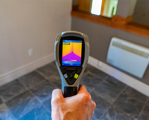 thermal imaging device used in a home inspection